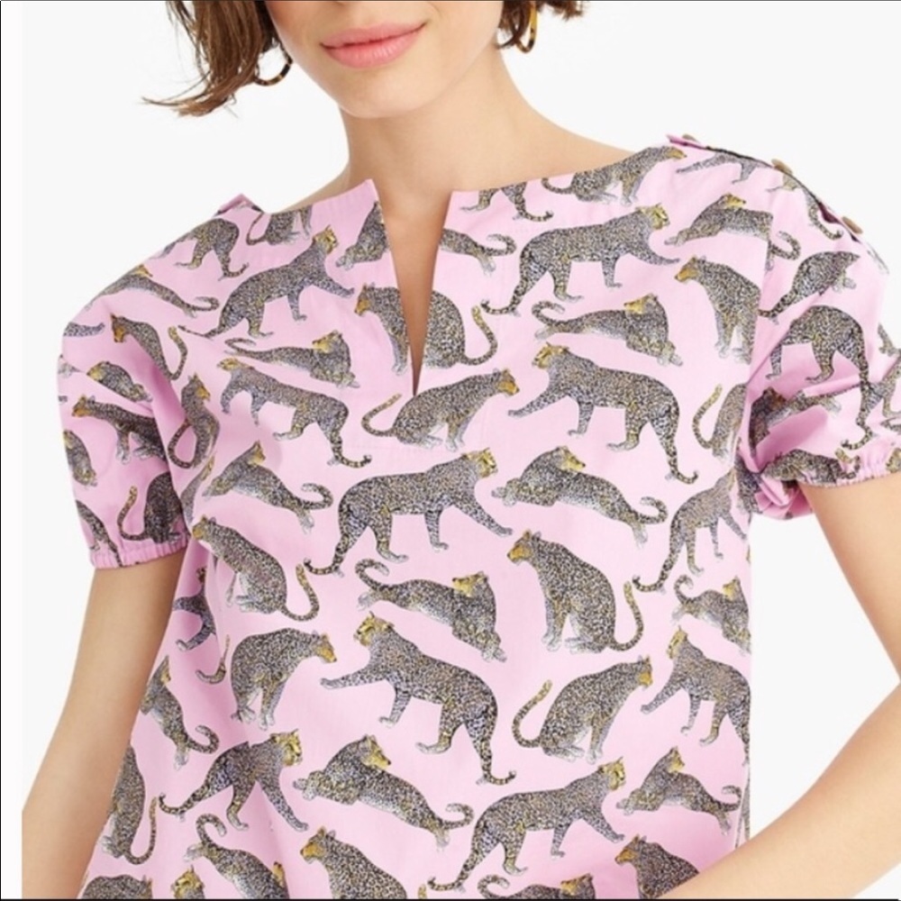 JCREW LEOPARD TOP SZ M - Picture 2 of 9